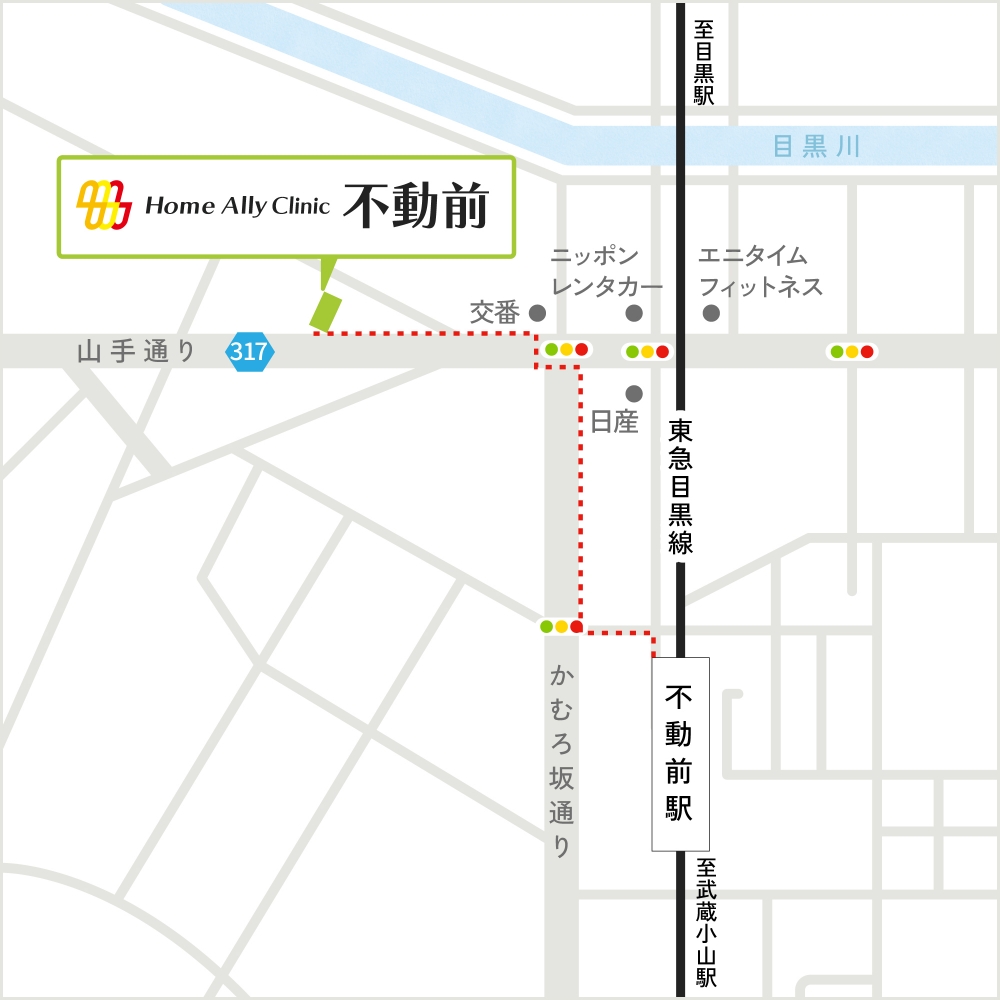 ホームアレークリニック不動前MAP