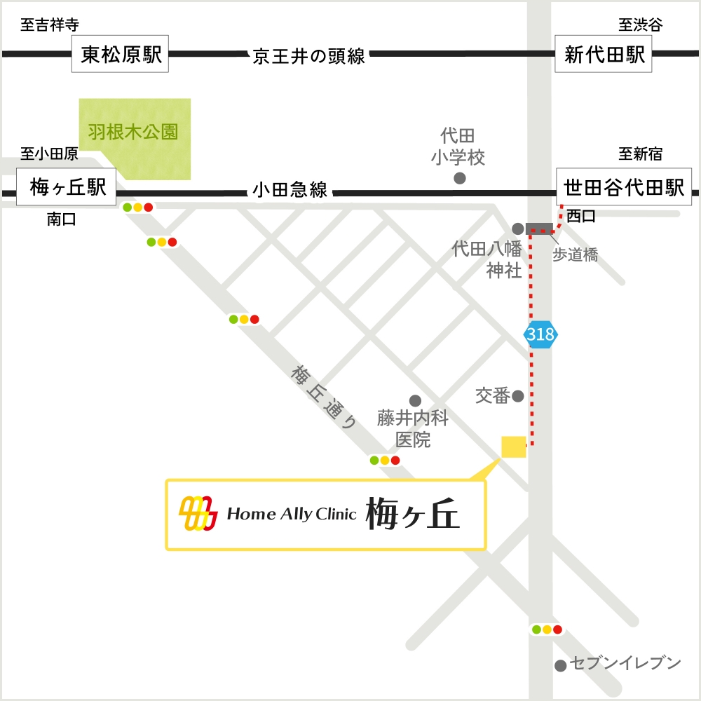 ホームアレークリニック梅ヶ丘MAP